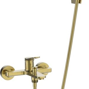 Vonios maišytuvas su dušo komplektu Invena Nestos aukso