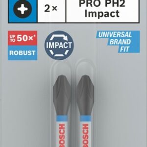 Smūginis atsuktuvo antgalis Bosch PH2 55 mm, 2vnt - Image 2