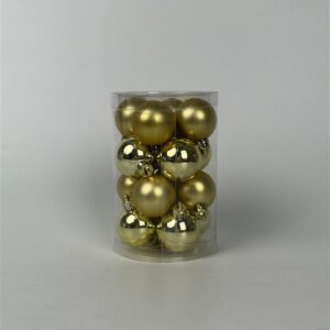 Eglutės žaisliukai Christmas Touch, D4 cm, stiklas, 16 vnt.