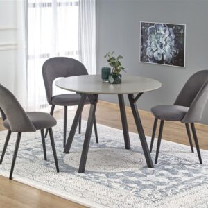 Stalas, juodas/pilkas, 100 cm x 100 cm x 74 cm - Image 2