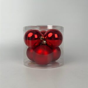 Eglutės žaisliukai Christmas Touch, D8 cm, plastikas, 6 vnt.