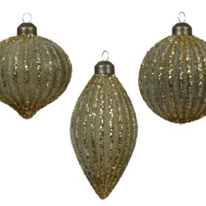 Eglutės žaisliukas, žalias, 8 cm, stiklas