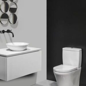 Pastatomas unitazas O.NOVO su dangčiu ir bakeliu baltos spalvos - Image 3