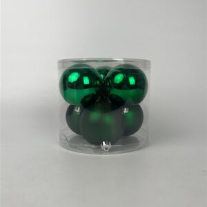 Eglutės žaisliukai Christmas Touch, D8 cm, stiklas, 6 vnt.