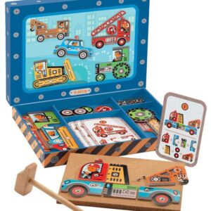 Medinių figūrų gaminimo rinkinys Djeco Vehicles DJ06641
