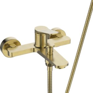 Vonios maišytuvas su dušo komplektu Invena Nestos aukso - Image 2