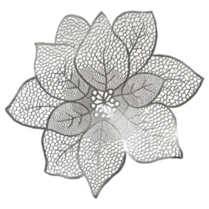 PADĖKLIUKAS FLOWER 152721C SIDABRO D44CM