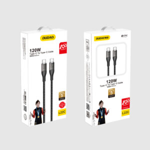 Dudao L22C USB-C - USB-C cable 120W 1m - pilkos spalvos - Image 6