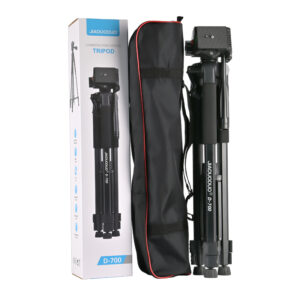 Aluminum photographic tripod with adjustable base - pilkos spalvos - Image 3