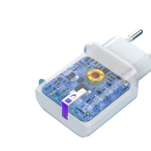 Dudao A20EU USB-A 18W network charger - baltos spalvos + USB-A - Lightning cable - Image 4