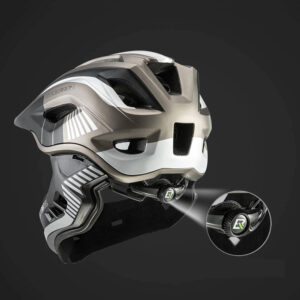 Rockbros TT-32SBTG-S children's bicycle helmet with removable chinbar, size S - pilkos spalvos - Image 7