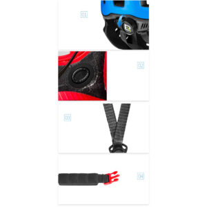 Rockbros TT-32SOBL-S children's bicycle helmet with removable chinbar, size S - black and orange - Image 8