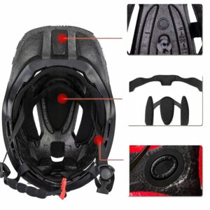 Rockbros TT-32SBPP-M children's bicycle helmet with removable chinbar, size M - purple-pink - Image 3