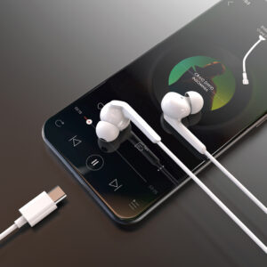 Dudao X3C+ Wired USB-C In-Ear ausinės 1.2m - baltos spalvos - Image 3