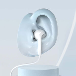 Dudao X3C+ Wired USB-C In-Ear ausinės 1.2m - baltos spalvos - Image 4