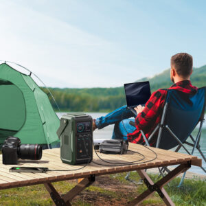 Powerbank Joyroom JR-PBF10 75000mAh 100W 3x USB-C 3x USB-A su foldable flashlight and handle - žalios spalvos - Image 8