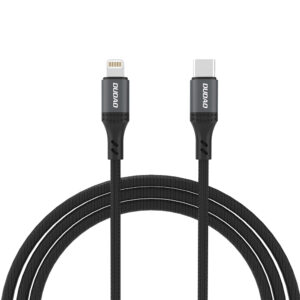 Dudao L3CL USB-C - Lightning 30W Braided Cable 1.2m - juodos spalvos