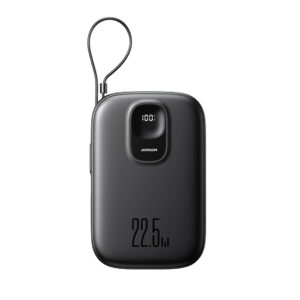 Joyroom JR-PBF17 22.5W 10000mAh Powerbank su Built-in USB-C Cable + 0.25cm USB-C kabelis - juodos spalvos - Image 2