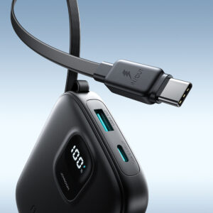 Joyroom JR-PBF17 22.5W 10000mAh Powerbank su Built-in USB-C Cable + 0.25cm USB-C kabelis - juodos spalvos - Image 9