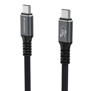 Wozinsky WPS-UY415S USB-C Thunderbolt 4 Cable 240W 1.5m 4K - juodos spalvos - Image 3