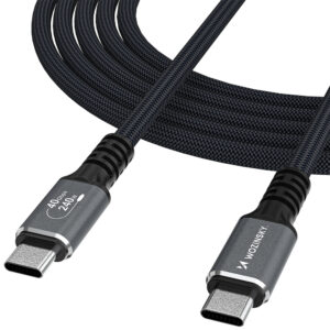 Wozinsky WPS-UY415S USB-C Thunderbolt 4 Cable 240W 1.5m 4K - juodos spalvos