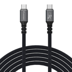 Wozinsky WPS-UY42S USB-C Thunderbolt 4 Cable 240W 2m 4K - juodos spalvos - Image 2
