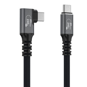 Wozinsky WPS3-UY41S USB-C Thunderbolt 4 240W 1m 4K Angled Cable - juodos spalvos - Image 5