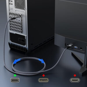 Wozinsky WPS-16AYL1S DisplayPort 2.1 Cable VESA Certified 80 Gb/s 16K@60Hz 8K@120Hz 4K@240Hz HDR HDCP DSC 1m - juodos spalvos - Image 8