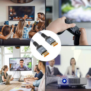 Wozinsky WPS-16AYL2S DisplayPort 2.1 Cable VESA Certified 80 Gb/s 16K@60Hz 8K@120Hz 4K@240Hz HDR HDCP DSC 2m - juodos spalvos - Image 9