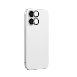 AmazingThing AR Aluminum 2 Lens Glass with Camera Lens Frame skirtas Apple iPhone 16 / 16 Plus - Black