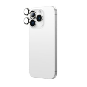 AmazingThing AR Aluminum 3 Lens Glass with Camera Lens Frame skirtas Apple iPhone 16 Pro / 16 Pro Max - Silver - Image 3