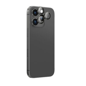 AmazingThing AR Aluminum 3 Lens Glass with Camera Lens Frame skirtas Apple iPhone 16 Pro / 16 Pro Max - Black