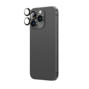 AmazingThing AR Aluminum 3 Lens Glass with Camera Lens Frame skirtas Apple iPhone 16 Pro / 16 Pro Max - Black - Image 3