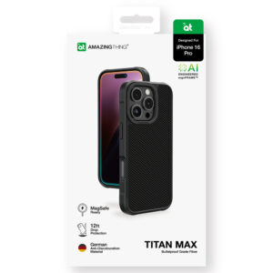 AmazingThing Titan Max dėklas su 600D Aramid Fibers skirtas Apple iPhone 16 Pro - juodos spalvos - Image 5