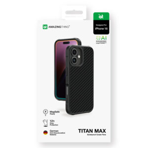 AmazingThing Titan Max dėklas su 1500D Aramid Fibers skirtas Apple iPhone 16 - juodos spalvos - Image 5