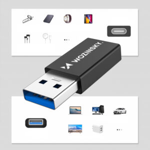 Wozinsky WAAC-01 USB-A - USB-C OTG Adapter - juodos spalvos - Image 5