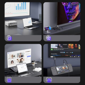 Wozinsky WCCH-01 USB-C - HDMI 4K 60Hz Cable 1.8m - juodos spalvos - Image 9