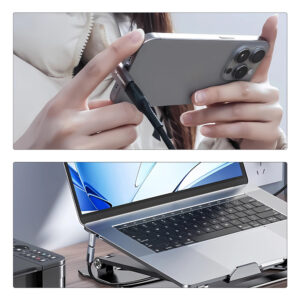 Wozinsky WPKF-01 USB-C - USB-C 40Gb/s 240W 8K OTG - pilkos spalvos - Image 7