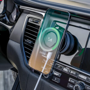 Automobilinis laikiklis Wozinsky WUSQ-01 su Qi įkrovikliu su MagSafe - juodos spalvos - Image 6