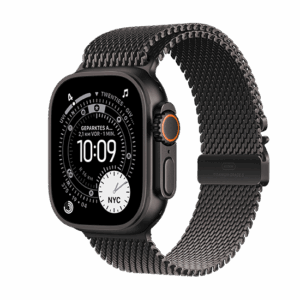 Išmanusis laikrodis Apple Watch Ultra 3 (2025) 5G 49mm Black Titanium Case with Black Titanium Milanese Loop M - Black