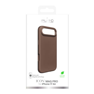 Pure Icon Mag Pro Liquid Silicone dėklas skirtas Apple iPhone 17 Air, MagSafe Compatible, with Camera Protection and Aluminum Buttons - Brown - Image 2