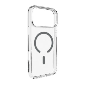 Puro Lite Mag TPU+PC dėklas suderinamas su MagSafe skirtas Apple iPhone 17 Pro - skaidrus su pilkos spalvos žiedu