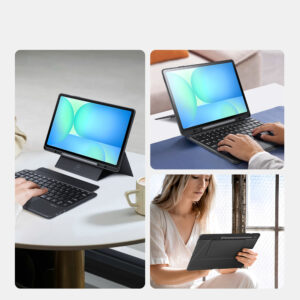 Dėklas su klaviatūra Dux Ducis (DK series) skirtas Samsung Tab S10 FE+ (Plus) su pašvietimu - juodos spalvos - Image 6