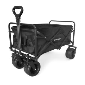 Wozinsky WZP-100 beach, tourist, garden trolley, durable, wide wheels, su safety net up to 100 kg - black - Image 2