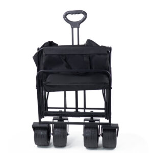 Wozinsky WZP-100 beach, tourist, garden trolley, durable, wide wheels, su safety net up to 100 kg - black - Image 5