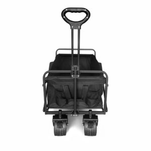 Wozinsky WZP-100 beach, tourist, garden trolley, durable, wide wheels, su safety net up to 100 kg - black - Image 4