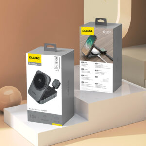 Dudao A11 Max 15W 3-in-1 Inductive Charging Station Compatible with MagSafe - Gray - Image 2