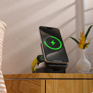 Dudao A11 Max 15W 3-in-1 Inductive Charging Station Compatible with MagSafe - Gray - Image 3