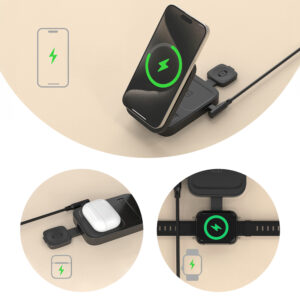 Dudao A11 Max 15W 3-in-1 Inductive Charging Station Compatible with MagSafe - Gray - Image 6