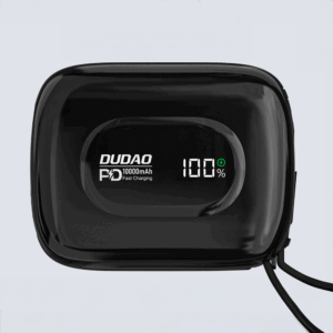Dudao K32 Powerbank 22.5W 10000 mAh with Built-in USB-C/ Lightning Cable - juodos spalvos - Image 2